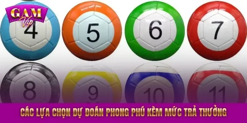 Các lựa chọn dự đoán phong phú kèm mức trả thưởng